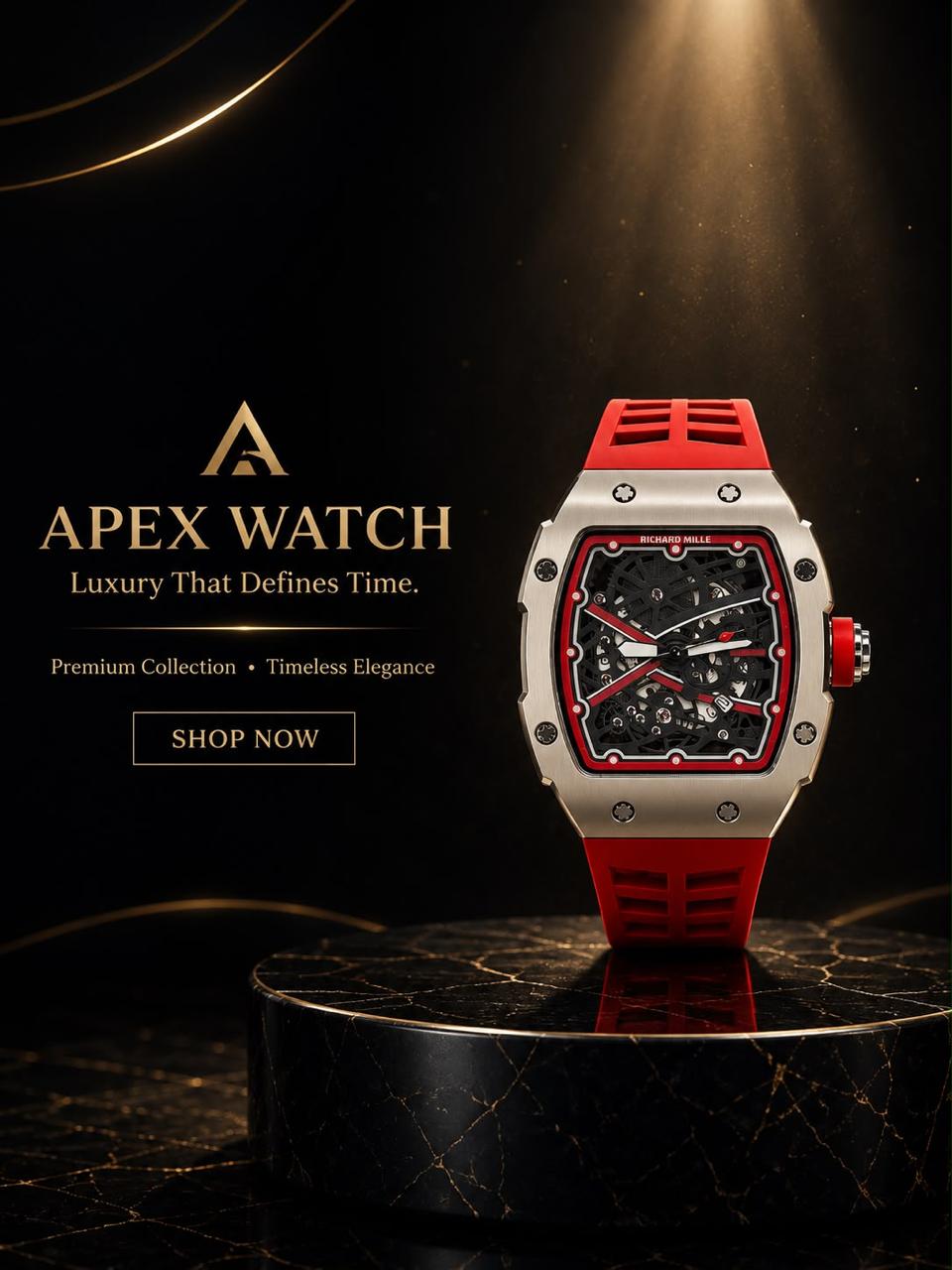 Apex RM Red Skeleton Luxury Watch